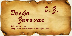 Duško Zurovac vizit kartica